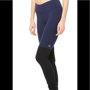 Alo Navy black ribbed leggings S